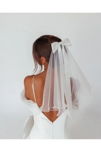 Kırık Beyaz Taraklı Gelin Aksesuarı Nikah Kebi Vualet